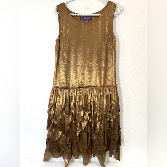 Ralph Lauren Purple Label Dresses & Skirts - Ralph Lauren Collection Bronze Silk “Flapper Dress Size 2Preowned Used Condition